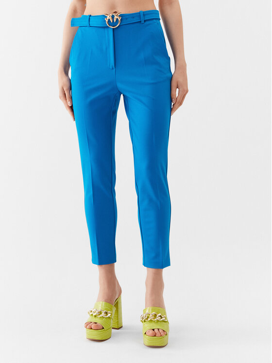 Pinko Текстилни панталони 100309 A0KD Син Regular Fit за Жени цена