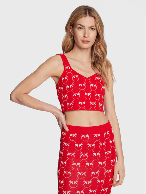 Pinko топ 100210 A0IS Червен Slim Fit за Жени цена