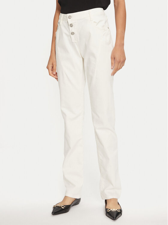 Please Дънки P0VVHO2I5N Бял Slim Fit за Жени цена
