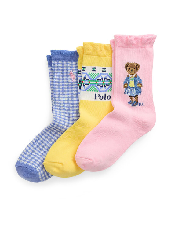 Polo Ralph Lauren Комплект 3 чифта дълги чорапи детски 447969099001 Цветен за Момичета цена