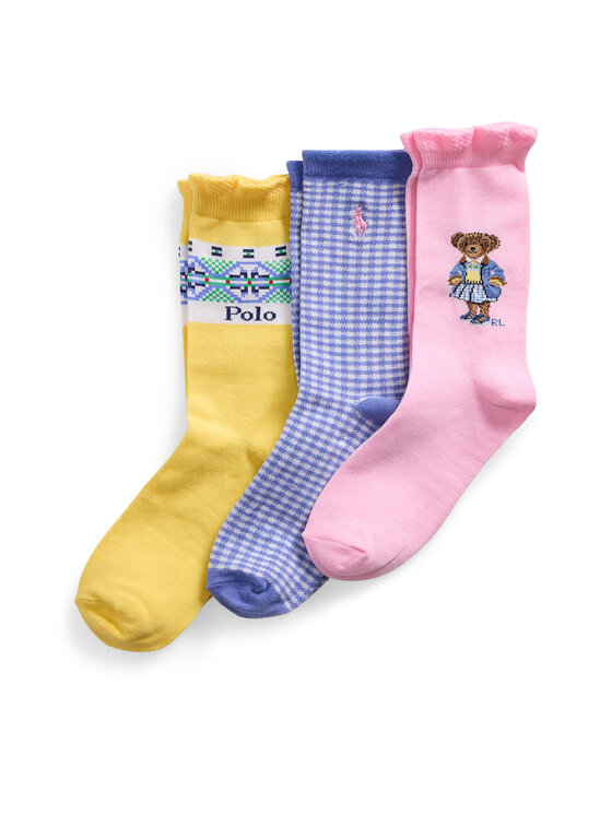 Polo Ralph Lauren Комплект 3 чифта дълги чорапи детски 448969099001 Цветен за Момичета цена
