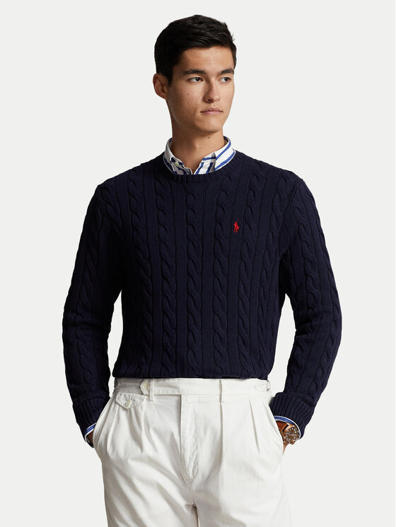 Polo Ralph Lauren Пуловер 710775885001 Тъмносин Regular Fit за Мъже цена