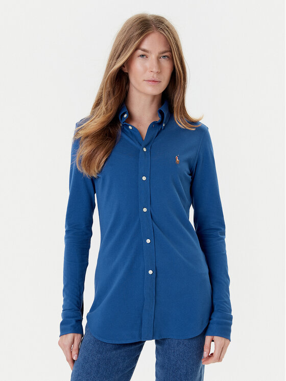 Polo Ralph Lauren Риза 211924258024 Син Slim Fit за Жени цена
