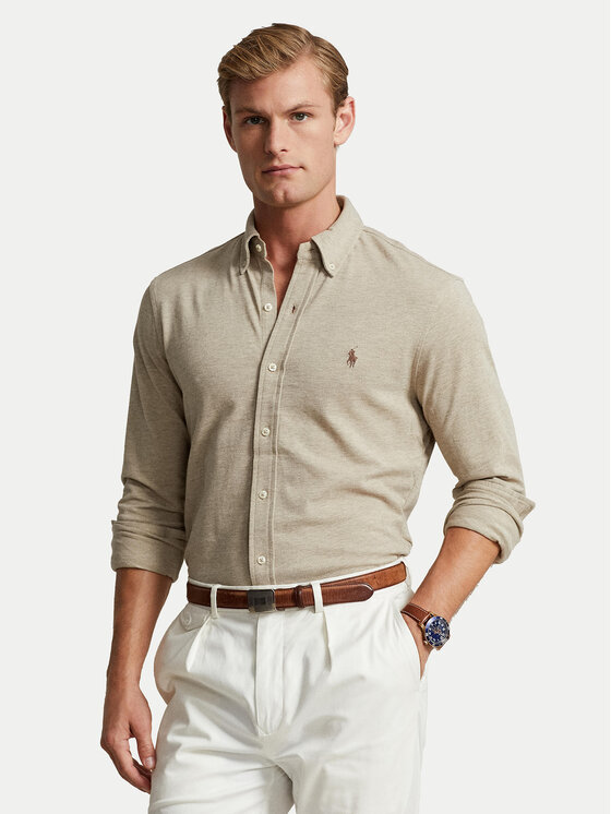 Polo Ralph Lauren Риза 710654408119 Бежов Regular Fit за Мъже цена