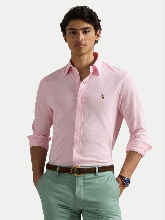 Polo Ralph Lauren Риза 710932545012 Розов Slim Fit за Мъже цена