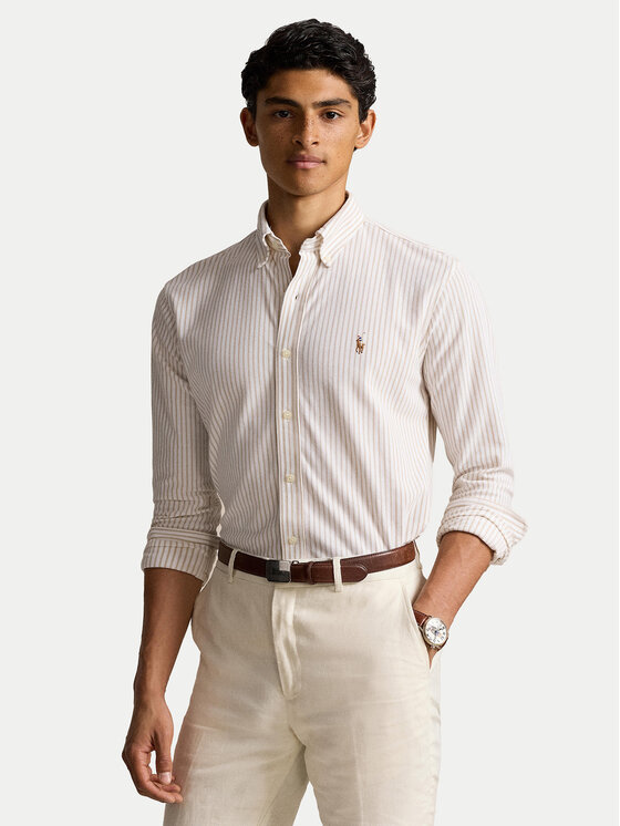 Polo Ralph Lauren Риза 710934575003 Бежов Slim Fit за Мъже цена