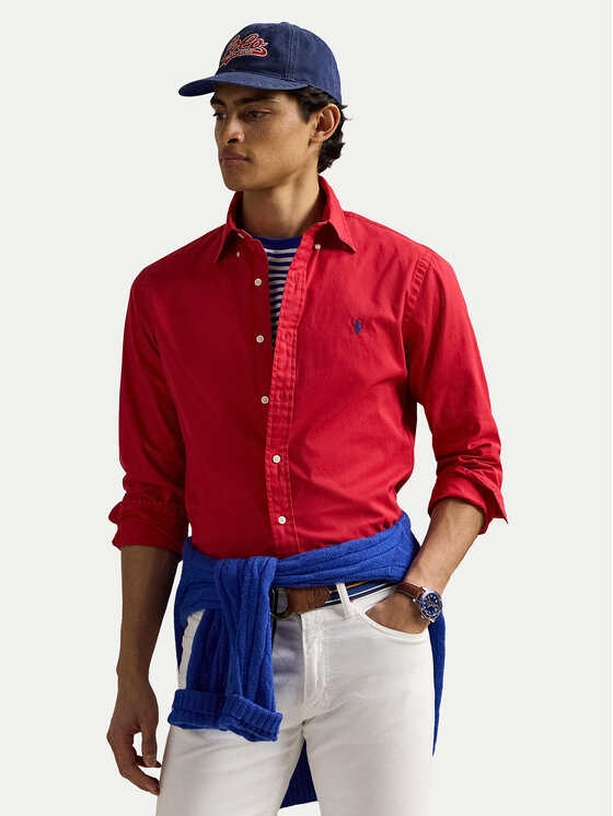 Polo Ralph Lauren Риза 710937993012 Червен Custom Fit за Мъже цена