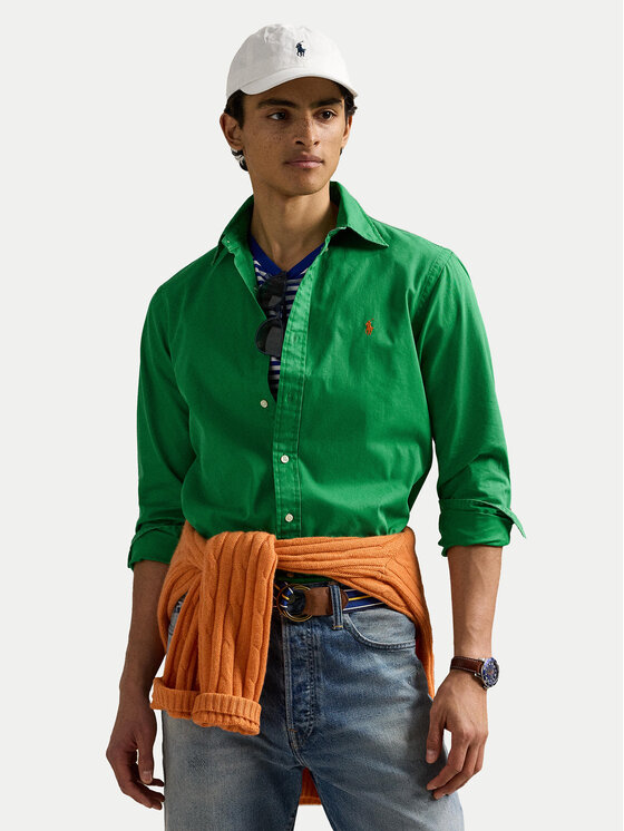 Polo Ralph Lauren Риза 710937993013 Зелен Custom Fit за Мъже цена