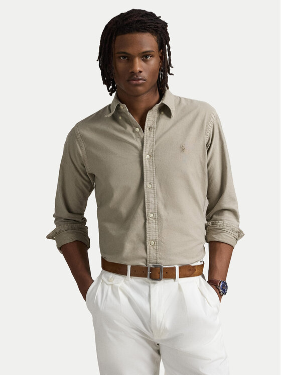 Polo Ralph Lauren Риза 710968913001 Бежов Custom Fit за Мъже цена