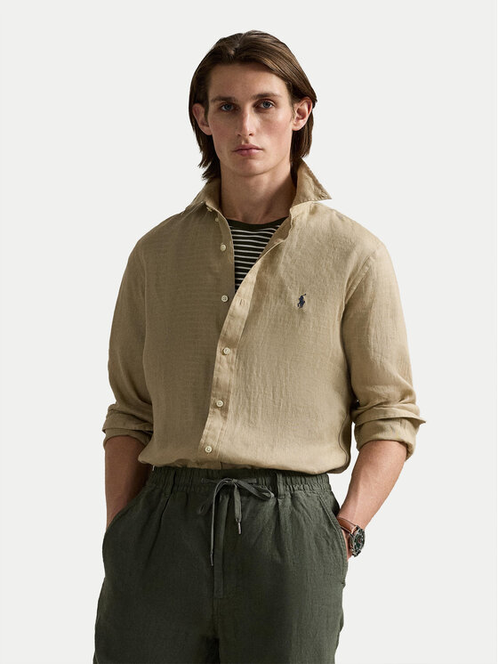 Polo Ralph Lauren Риза 710968915003 Бежов Slim Fit за Мъже цена