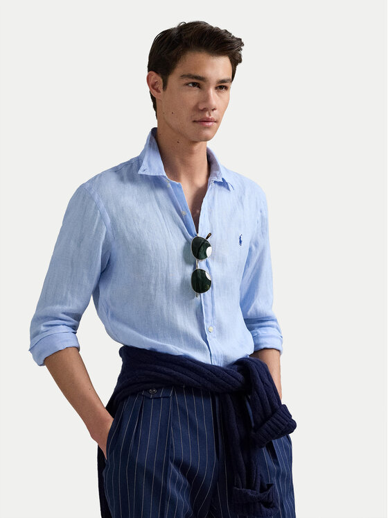 Polo Ralph Lauren Риза 710968915008 Светлосиньо Slim Fit за Мъже цена