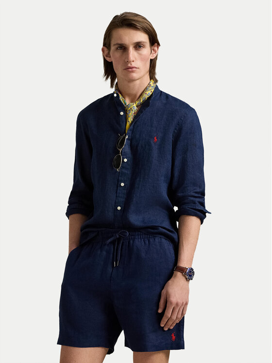 Polo Ralph Lauren Риза 710968925002 Тъмносин Slim Fit за Мъже цена