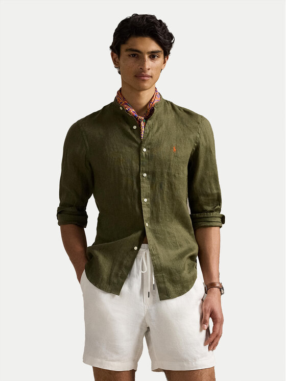 Polo Ralph Lauren Риза 710968925003 Каки Slim Fit за Мъже цена