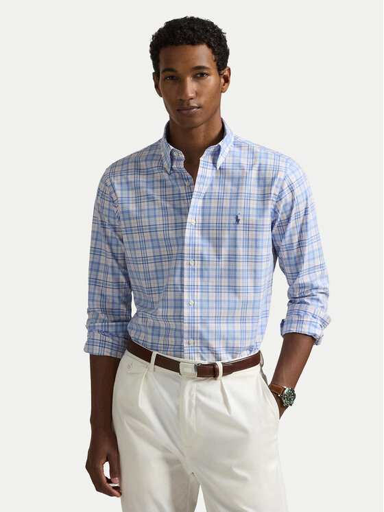 Polo Ralph Lauren Риза 710968937001 Светлосиньо Custom Fit за Мъже цена