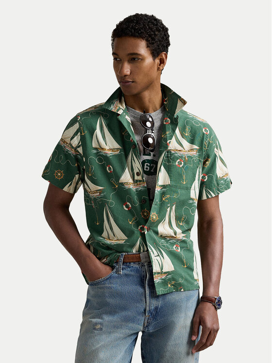 Polo Ralph Lauren Риза 710971217001 Зелен Classic Fit за Мъже цена