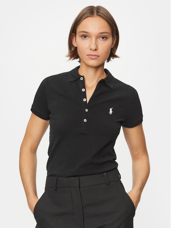 Polo Ralph Lauren Тениска с яка и копчета 211870245005 Черен Slim Fit за Жени цена