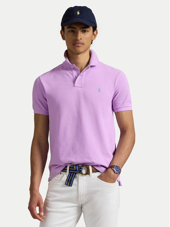 Polo Ralph Lauren Тениска с яка и копчета 710536856452 Виолетов Slim Fit за Мъже цена