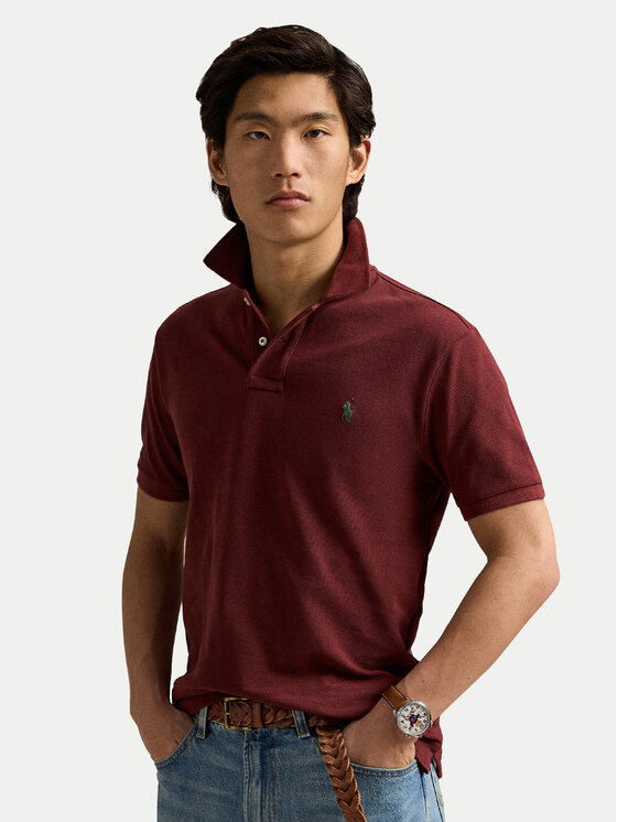 Polo Ralph Lauren Тениска с яка и копчета 710536856457 Бордо Slim Fit за Мъже цена