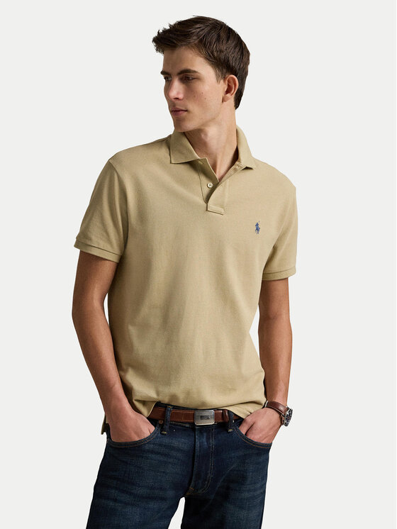 Polo Ralph Lauren Тениска с яка и копчета 710536856462 Бежов Slim Fit за Мъже цена
