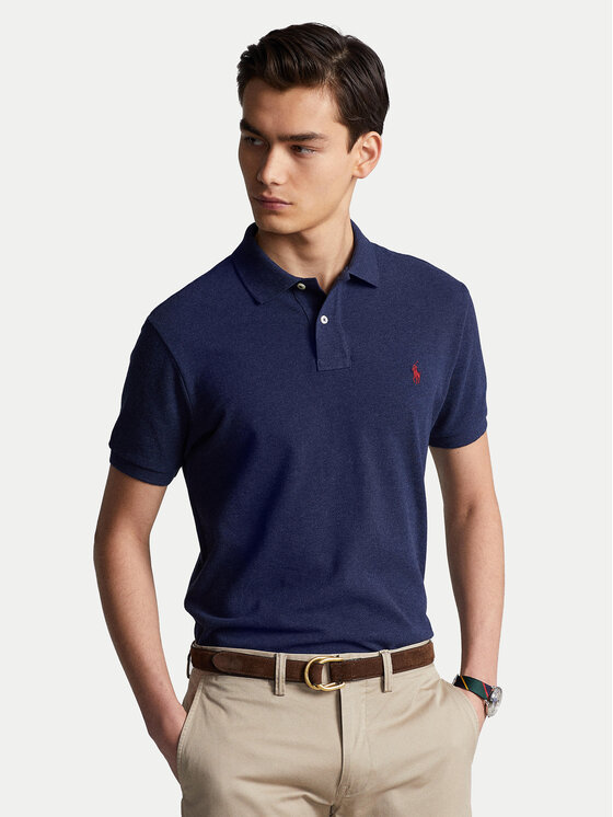 Polo Ralph Lauren Тениска с яка и копчета 710680784292 Тъмносин Custom Slim Fit за Мъже цена