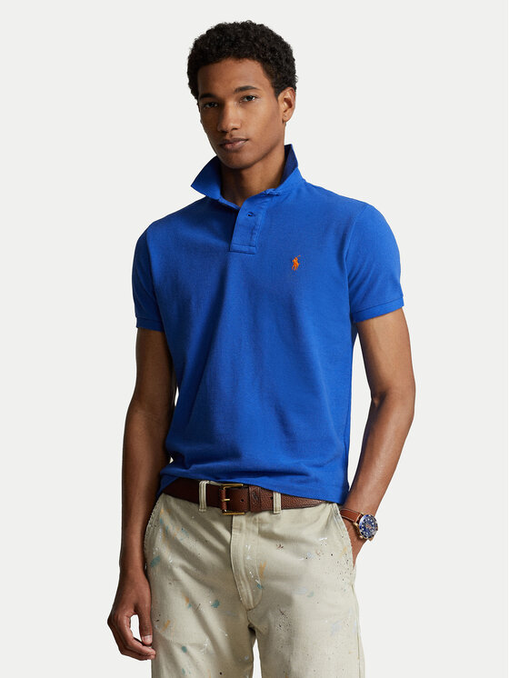 Polo Ralph Lauren Тениска с яка и копчета 710782592011 Син Custom Slim Fit за Мъже цена