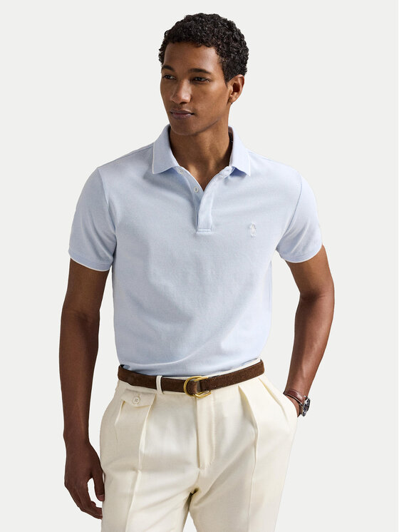 Polo Ralph Lauren Тениска с яка и копчета 710963494004 Светлосиньо Custom Slim Fit за Мъже цена