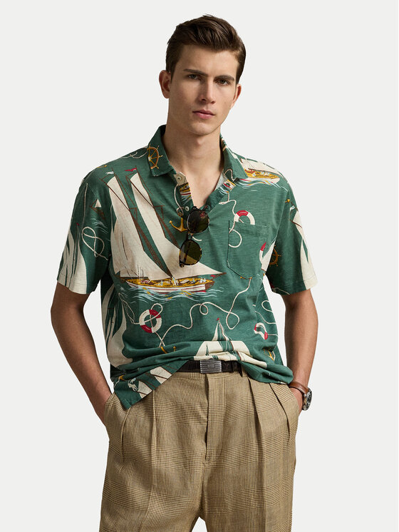 Polo Ralph Lauren Тениска с яка и копчета 710971786001 Зелен Classic Fit за Мъже цена
