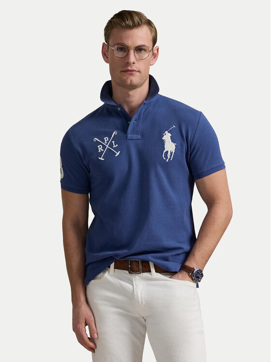 Polo Ralph Lauren Тениска с яка и копчета 710978082003 Тъмносин Custom Slim Fit за Мъже цена