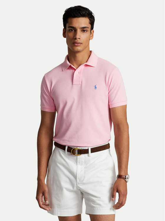 Polo Ralph Lauren Тениска с яка и копчета Core Replen 710782592 Розов Custom Slim Fit за Мъже цена