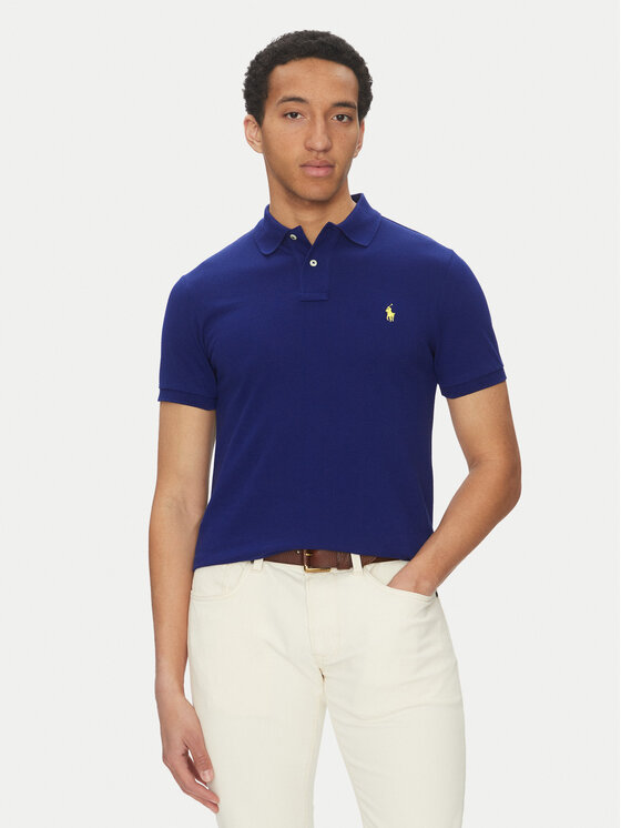 Polo Ralph Lauren Тениска с яка и копчета Core Replen 710795080 Тъмносин Slim Fit за Мъже цена