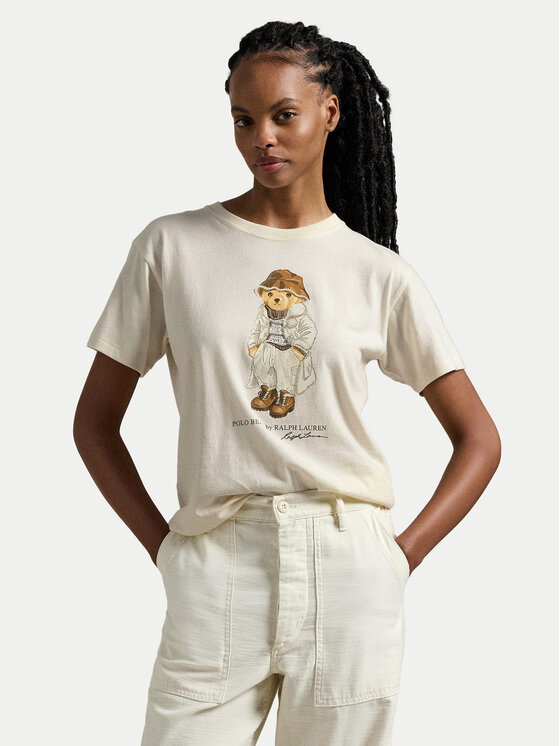 Polo Ralph Lauren Тишърт 211947961001 Екрю Regular Fit за Жени цена