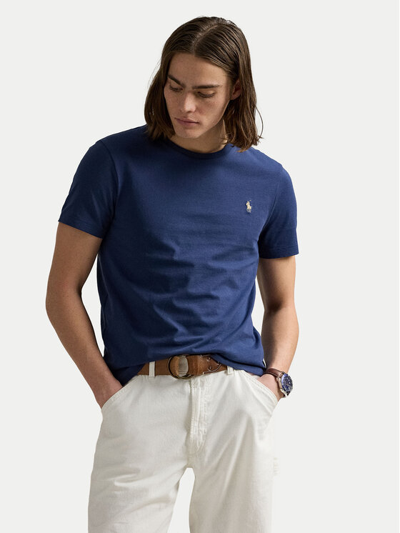 Polo Ralph Lauren Тишърт 710671438426 Тъмносин Custom Slim Fit за Мъже цена