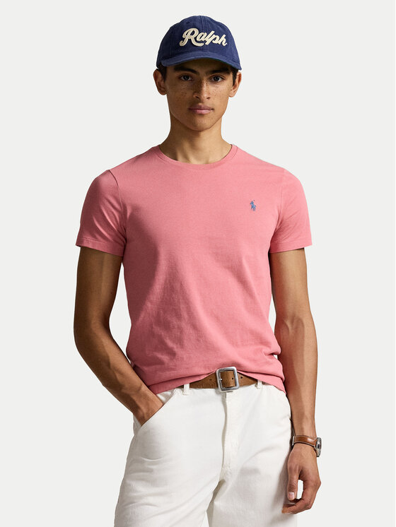 Polo Ralph Lauren Тишърт 710671438433 Розов Custom Slim Fit за Мъже цена