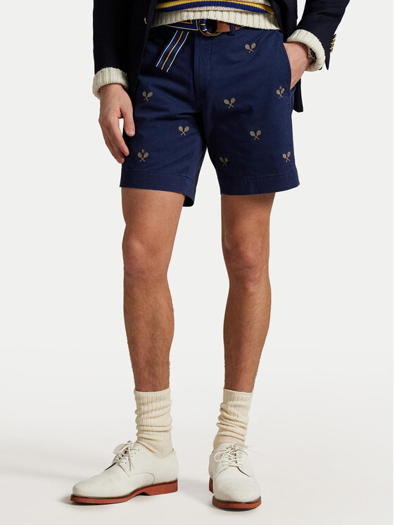 Polo Ralph Lauren Шорти от плат 710963496001 Тъмносин Straight Fit за Мъже цена