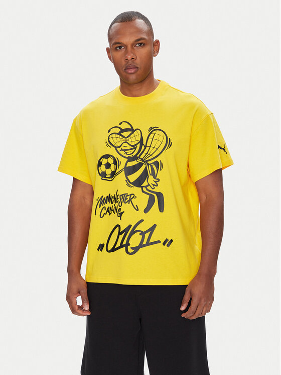 Puma Тишърт CWC Hoops x Man City 631696 Жълт Regular Fit за Мъже цена