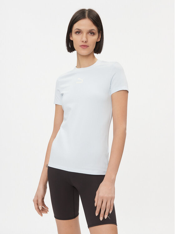 Puma Тишърт Classics 535610 Светлосиньо Tight Fit за Жени цена