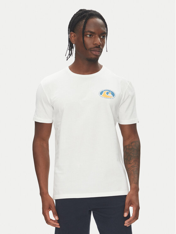 Quiksilver Тишърт Ev Flower Chaos Ss EQYZT08050 Бял Regular Fit за Мъже цена