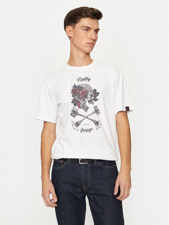 REPLAY Тишърт M6954 .000.23740P Бял Regular Fit за Мъже цена