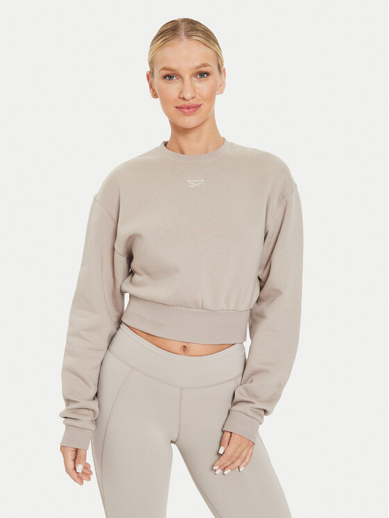Reebok Суитшърт Fleece Coverup 100076068 Кафяв Regular Fit за Жени цена