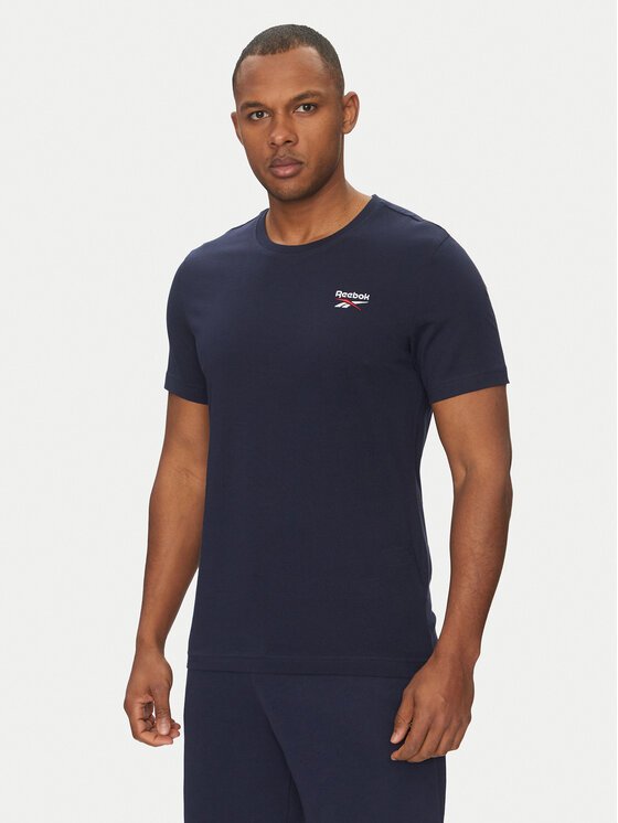 Reebok Тишърт 100059647 Тъмносин Regular Fit за Мъже цена