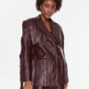 Remain Кожено яке Leather Fringed RM2051 Бордо Regular Fit за Жени цена