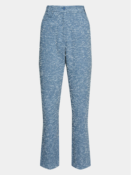 Remain Текстилни панталони Bold Weave 5005712792 Син Straight Fit за Жени цена