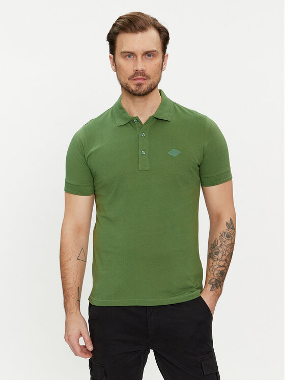 Replay Тениска с яка и копчета M6548.000.23070 Зелен Regular Fit за Мъже цена