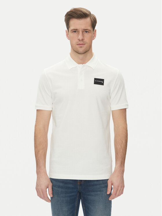 Richmond X Тениска с яка и копчета UMP25170PO Бял Regular Fit за Мъже цена