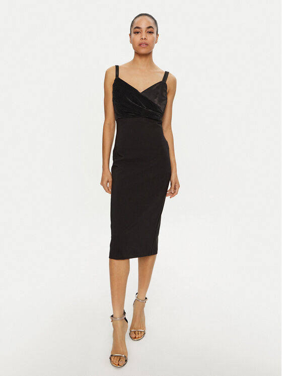 Rinascimento Коктейлна рокля CFC0019703002 Черен Slim Fit за Жени цена