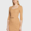 Rinascimento Плетена рокля CFM0010919003 Кафяв Slim Fit за Жени цена