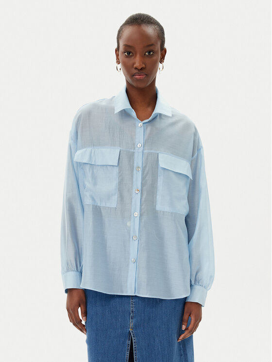 Rinascimento Риза CFC0123656003 Светлосиньо Relaxed Fit за Жени цена