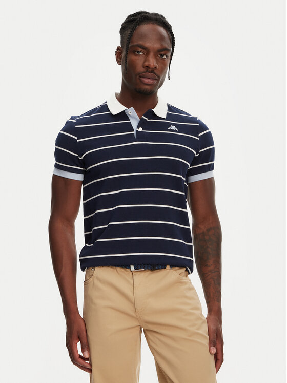 Robe di Kappa Тениска с яка и копчета Masao 64131FW Тъмносин Slim Fit за Мъже цена
