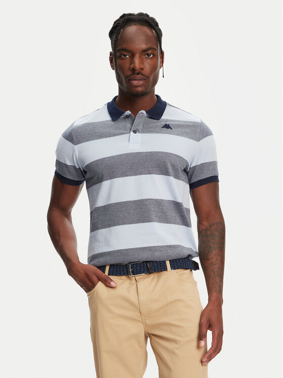 Robe di Kappa Тениска с яка и копчета Ming 64126KW Син Slim Fit за Мъже цена