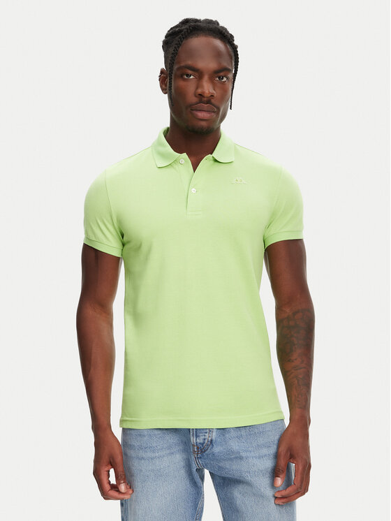 Robe di Kappa Тениска с яка и копчета William 6006170 Зелен Slim Fit за Мъже цена